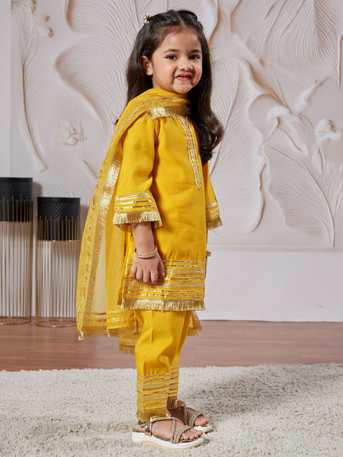 Girl's' Kurta Set With Dupatta